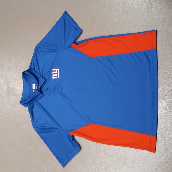 NFL TEAM APPAREL, NY GIANTS, BLUE AND RED SHORTSLEEVE POLO SHIRT - Picture 2 of 10